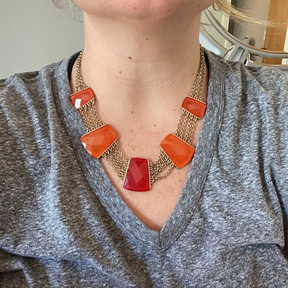 Target Red and Orange Statement Necklace - Picture 3 of 3